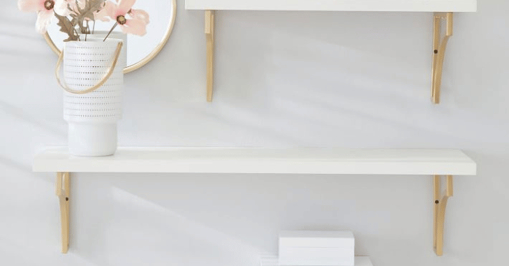 Pottery Barn floating shelves key features