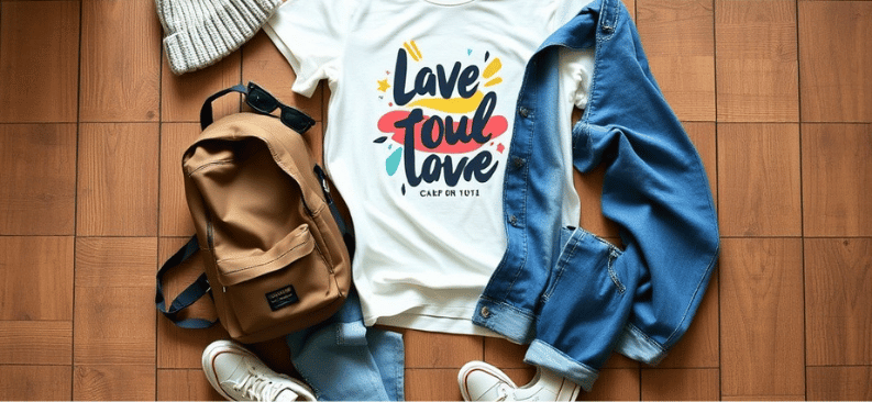 Graphic tee with baggy jeans