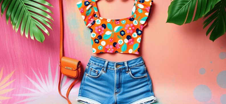 Baggy jeans with crop top